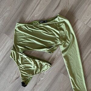 Nasty Gal Olive Green Two-Piece Set